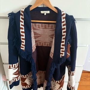 Cocogio Navy and Brown Women's Cardigan